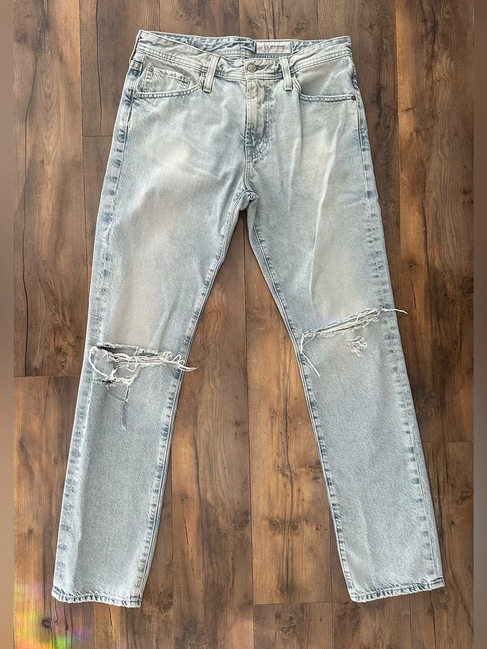 AG Adriano Goldschmied Everett Slim Straight Distressed Jeans 32 USA